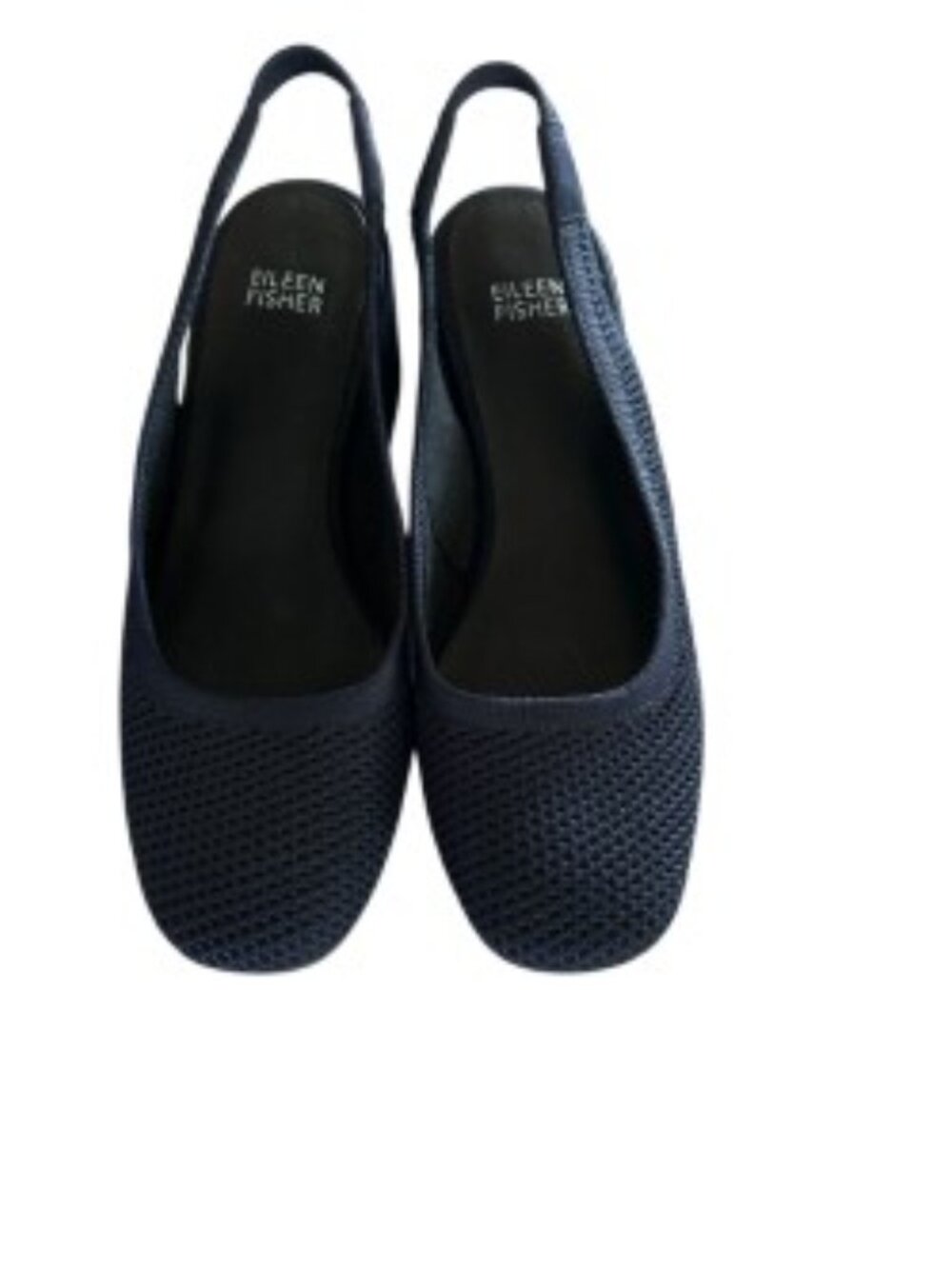 Eileen Fisher Navy Knit Slingback Pumps 7 - Picture 2 of 8